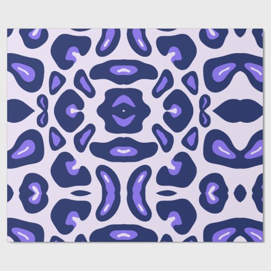 Lila Schwarzer Leopard Geschenkpapier (Flach)