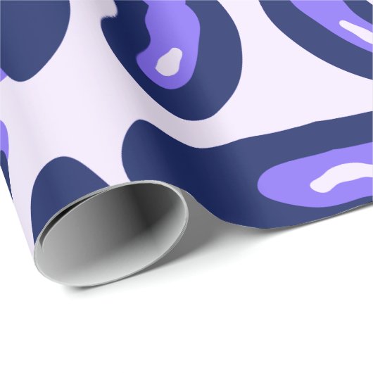 Lila Schwarzer Leopard Geschenkpapier (Rolleneckpunkt)