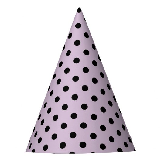 Lila Schwarzer Pünktchen-Partyhut Partyhütchen (Vorderseite)