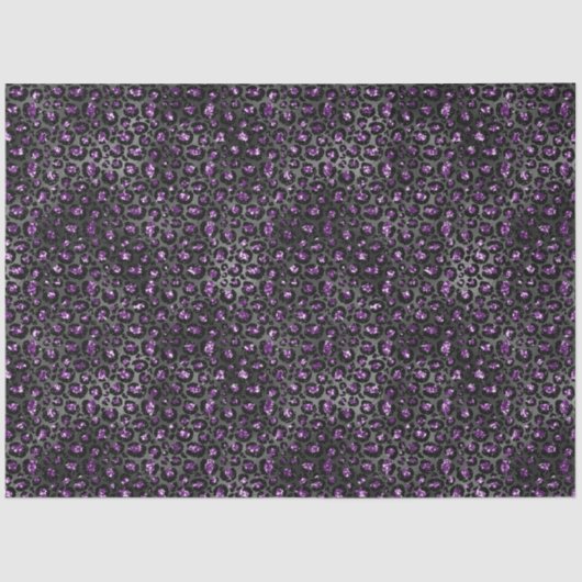 Lila schwarzer Sparkeleoparddruck Seidenpapier (Vorderseite)