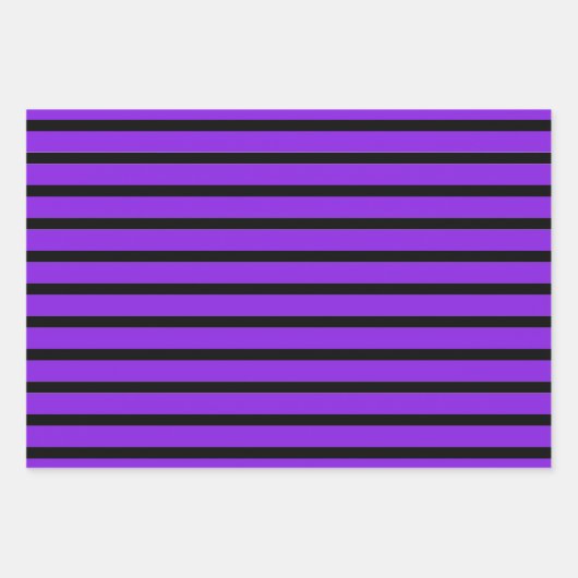 Lila schwarzer Streifen Geschenkpapier Set (Vorderseite 3)