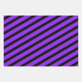 Lila schwarzer Streifen Geschenkpapier Set (Vorderseite)