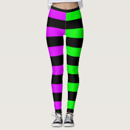 Lila Schwarzer Streifen Halloween-Leggings Leggings