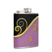 Lila-schwarzer Swirl mit dem Initial Flachmann (Rechts)