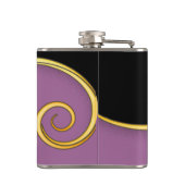 Lila-schwarzer Swirl mit dem Initial Flachmann (Rückseite)