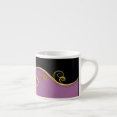 Lila-schwarzer Swirl mit Initial Espressotasse (Rechts)