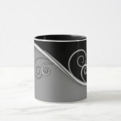 Lila-schwarzer Swirl mit/ohne Monogramm Tasse (Zentrum)
