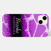 Lila schwarzer Tierdruck Case-Mate iPhone Hülle (Rückseite (Horizontal))
