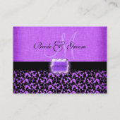 Lila, schwarzer "Tischnummer" Platzkarte (Rückseite)