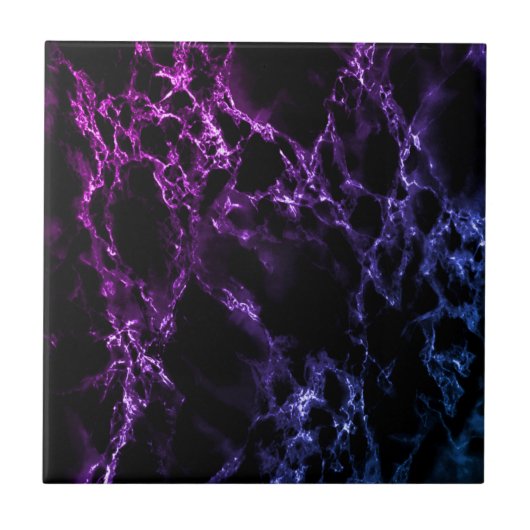 Lila, schwarzer und blauer Marmorstein Keramik Til Fliese (Vorderseite)