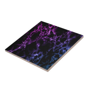 Lila, schwarzer und blauer Marmorstein Keramik Til Fliese