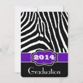 Lila, schwarzer, weißer Zebra-Abschluss laden Sie Einladung (Vorderseite)