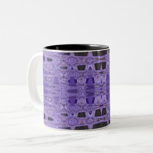 lila schwarzes abstraktes zweifarbige tasse (Vorderseite Links)