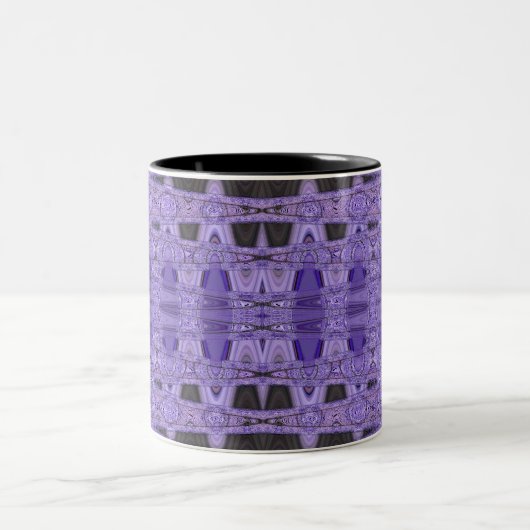 lila schwarzes abstraktes zweifarbige tasse (Mittel)
