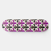 Lila-schwarzes Barock-Lilienmuster-Design Skateboard (Horizontal)