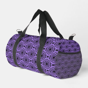 Lila schwarzes Blumen nahtloses Muster Duffle Bag