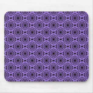 Lila schwarzes Blumen nahtloses Muster Mousepad