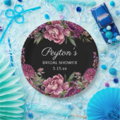 Lila schwarzes Brautparty Pappteller (Party)