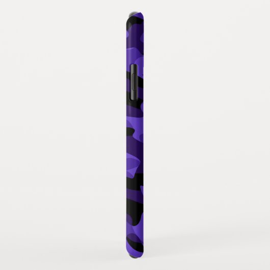 Lila Schwarzes Camouflage-Muster Case-Mate iPhone Hülle (Hinten/Rechts)
