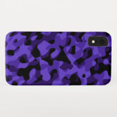 Lila Schwarzes Camouflage-Muster Case-Mate iPhone Hülle (Rückseite (Horizontal))