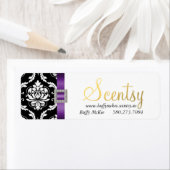 Lila schwarzes Damaseletikett 2 (Insitu)