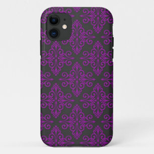 Lila-schwarzes Damastmuster Case-Mate iPhone Hülle