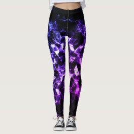 Lila Schwarzes Dreieck Geometrisch rauchig Abstrak Leggings