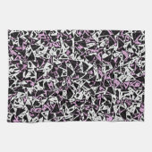 Lila schwarzes Dreieckmuster Geschirrtuch (Horizontal)