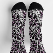 Lila schwarzes Dreiecksmuster Socken (Oben)