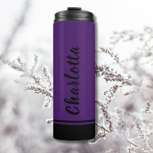 Lila Schwarzes Elegant Minimal individuell angepas Thermosbecher