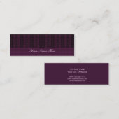 Lila schwarzes elegantes Muster Mini Visitenkarte (Vorne/Hinten)