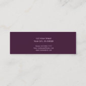 Lila schwarzes elegantes Muster Mini Visitenkarte (Rückseite)