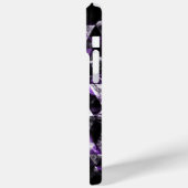 Lila Schwarzes geometrisches, Abstraktes Monogramm Case-Mate iPhone Hülle (Rückseite / Links)