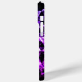 Lila Schwarzes geometrisches, Abstraktes Monogramm Case-Mate iPhone Hülle (Rückseite / Links)