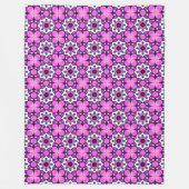Lila-schwarzes geometrisches Mandala-Muster Fleecedecke (Vorderseite)