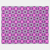 Lila-schwarzes geometrisches Mandala-Muster Fleecedecke (Vorderseite (Horizontal))