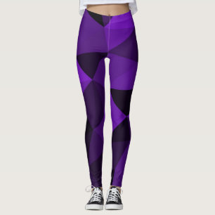 Lila-schwarzes geometrisches Maschenmuster Leggings