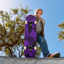 Lila-schwarzes geometrisches Maschenmuster Skateboard