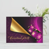 Lila Schwarzes Gold Elegantes Schloss Einladung (Stehend Vorderseite)