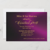 Lila Schwarzes Gold Elegantes Schloss Einladung (Rückseite)