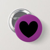 Lila Schwarzes Herz Button (Vorne & Hinten)