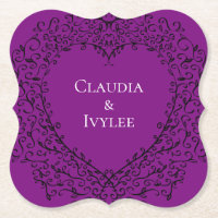 Lila Schwarzes Herz Elegante Gotische Hochzeitsfei