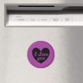 Lila Schwarzes Herz Magnet (In Situ (Geschirrspüler))