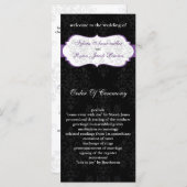 lila Schwarzes Hochzeitsprogramm Programm (Vorne/Hinten)