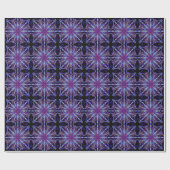 Lila Schwarzes Kaleidoskop Mandala Art Geschenkpapier (Flach)