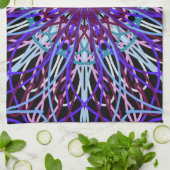 Lila Schwarzes Kaleidoskop Mandala Art Handtuch (Gefaltet)