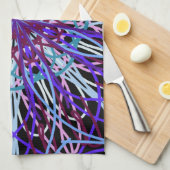 Lila Schwarzes Kaleidoskop Mandala Art Handtuch (Viertel Falte)