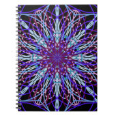 Lila Schwarzes Kaleidoskop Mandala Art Notizblock (Vorderseite)