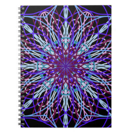Lila Schwarzes Kaleidoskop Mandala Art Notizblock