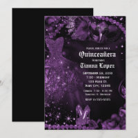Lila Schwarzes Kleid Masquerade Quinceañera 15 Par